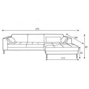 Кутовий диван Luzi Etap Sofa правий розкладний 275x168 см