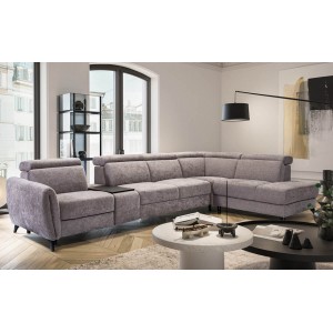 Кутовий диван Lorens Gala Collezione з ліжком і реклайнером 373x216 см