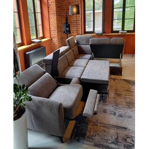 Кутовий диван Lorens Gala Collezione з ліжком і реклайнером 373x216 см