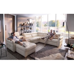 Кутовий диван Massimo Gala Collezione з баром і реклайнером правий 336x268 см