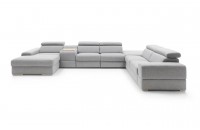 Кутовий диван Plaza Gala Collezione з баром, релаксом і пуфом правий 426x292 см