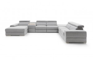 Кутовий диван Plaza Gala Collezione з баром, релаксом і пуфом правий 426x292 см