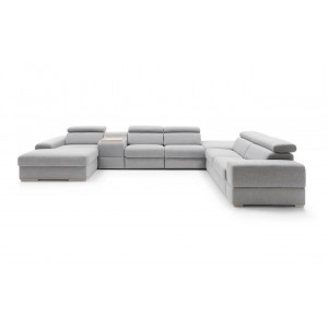 Кутовий диван Plaza Gala Collezione з баром, релаксом і пуфом правий 426x292 см