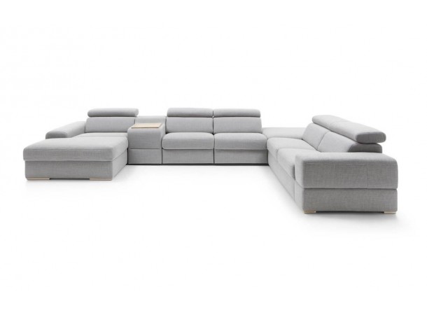 Кутовий диван Plaza Gala Collezione з баром, релаксом і пуфом правий 426x292 см