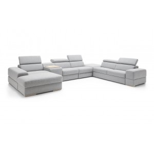 Кутовий диван Plaza Gala Collezione з баром, релаксом і пуфом правий 426x292 см