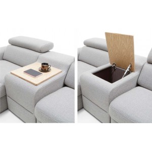 Кутовий диван Plaza Gala Collezione з баром, релаксом і пуфом правий 426x292 см