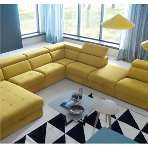 Кутовий диван Belluno Gala Collezione з баром, столиком і реклайнером 359х270 см