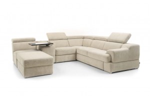 Кутовий диван Belluno Gala Collezione з баром, столиком і реклайнером 359х270 см