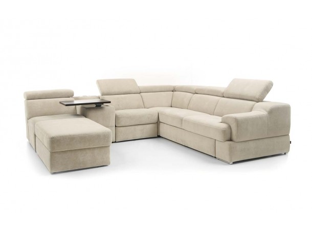 Кутовий диван Belluno Gala Collezione з баром, столиком і реклайнером 359х270 см