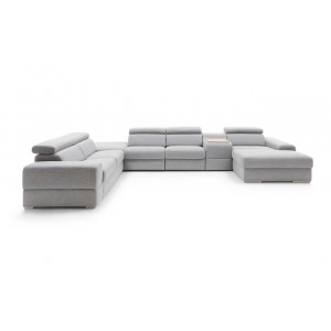 Кутовий диван Plaza Gala Collezione з баром, релаксом і пуфом лівий 426x292 см