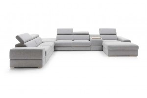 Кутовий диван Plaza Gala Collezione з баром, релаксом і пуфом лівий 426x292 см