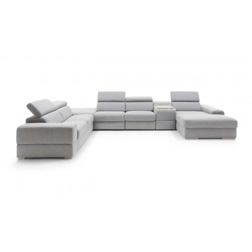 Кутовий диван Plaza Gala Collezione з баром, релаксом і пуфом лівий 426x292 см
