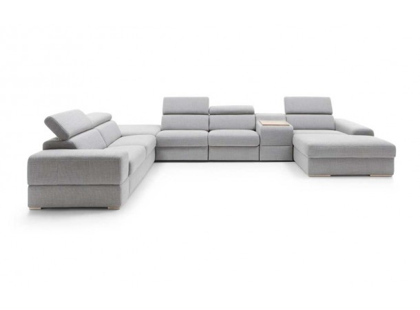 Кутовий диван Plaza Gala Collezione з баром, релаксом і пуфом лівий 426x292 см