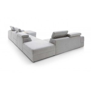 Кутовий диван Plaza Gala Collezione з баром, релаксом і пуфом лівий 426x292 см
