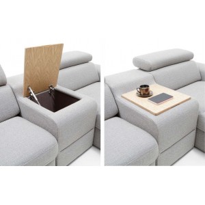 Кутовий диван Plaza Gala Collezione з баром, релаксом і пуфом лівий 426x292 см