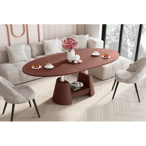 Стіл Calabro MAX Hubertus Design з ящиком бордо Amore Colore 140-188 см регульована висота 55-75 см