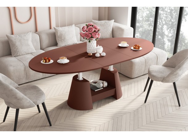 Стіл Calabro MAX Hubertus з ящиком бордо Amore Colore 140-188 см регульована висота 55-75 см
