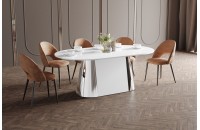 Стіл Capitolo GLAM Hubertus Design білий глянцевий 160-208 см