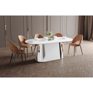 Стіл Capitolo GLAM Hubertus Design білий глянцевий 160-208 см