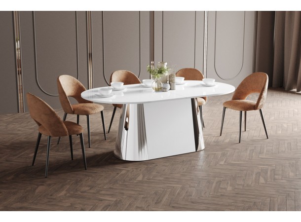 Стіл Capitolo GLAM Hubertus Design білий глянцевий 160-208 см