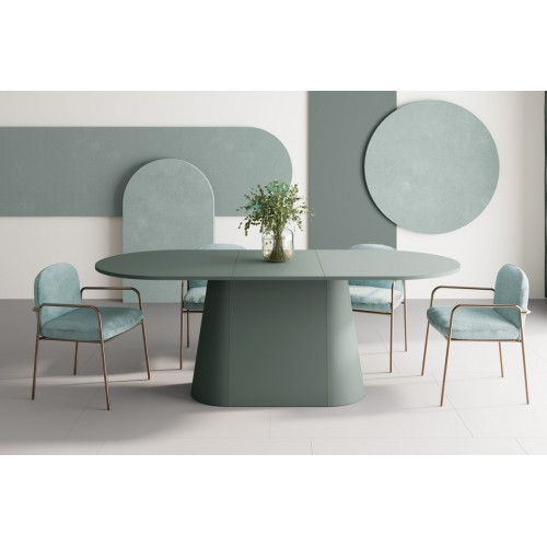 Стіл Capitolo Hubertus Design зелений матовий Amore Colore 160-208 см