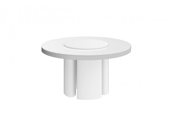 Стіл Miracolo GLAM Hubertus Design білий глянцевий 140 см з обертвою стільницею