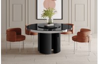 Стіл Miracolo GLAM Hubertus Design чорний глянцевий 140 см з обертвою стільницею