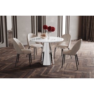 Стіл Pineto GLAM Hubertus Design білий глянцевий 100 см