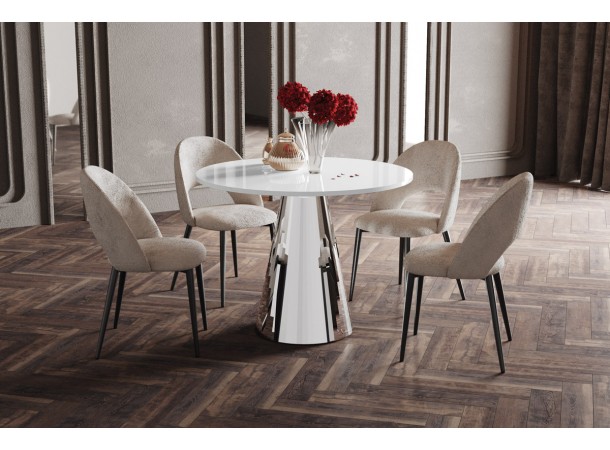 Стіл Pineto GLAM Hubertus Design білий глянцевий 100 см