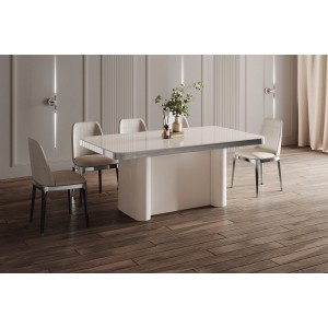 Стіл Portofino GLAM Hubertus Design кашемір глянцевий 160-412 см