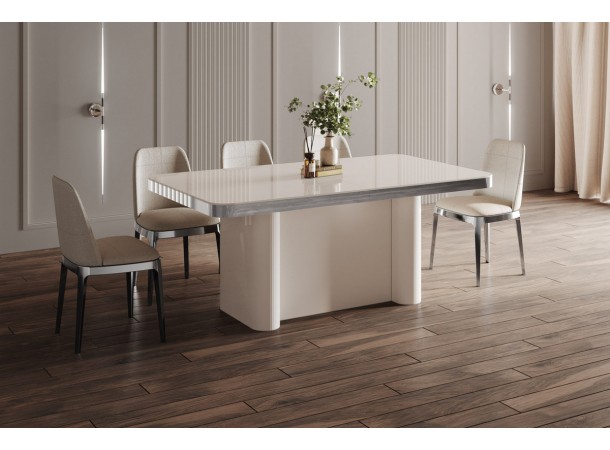 Стіл Portofino GLAM Hubertus Design кашемір глянцевий 160-412 см