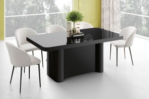Стіл Portofino Hubertus чорний глянцевий 160-412 см