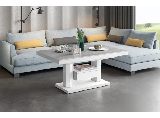 Стіл Quadro Max Hubertus з ящиком сірий камінь 120-170 см висота 54-74 см Стіл Quadro Max Hubertus з ящиком сірий камінь 120-170 см висота 54-74 см
