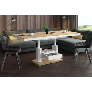 Стіл Quadro Max Hubertus з ящиком дуб сонячний 120-170 см висота 54-74 см