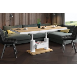 Стіл Quadro Max Hubertus з ящиком дуб сонячний 120-170 см висота 54-74 см