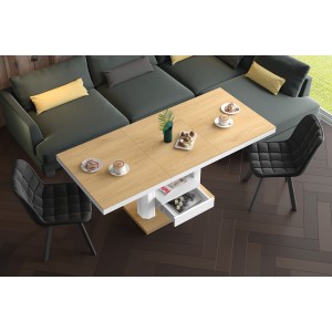 Стіл Quadro Max Hubertus з ящиком дуб сонячний 120-170 см висота 54-74 см