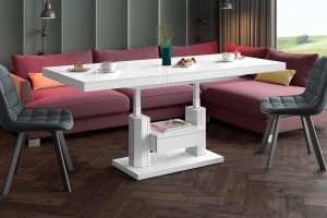 Стіл Quadro Max Hubertus з ящиком білий 120-170 см висота 54-74 см