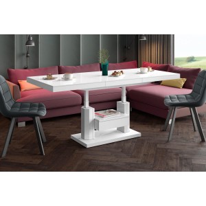 Стіл Quadro Max Hubertus з ящиком білий 120-170 см висота 54-74 см