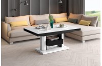 Стіл Quadro Max Hubertus з ящиком білий з чорним 120-170 см висота 54-74 см