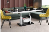 Стіл Quadro Max Hubertus з ящиком чорний з білим 120-170 см висота 54-74 см