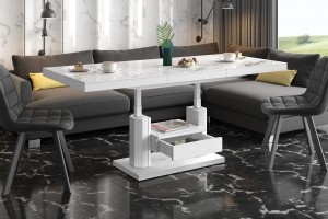Стіл Quadro Max Hubertus з ящиком Venatino білий 120-170 см висота 54-74 см