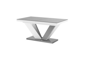 Стіл Viva 2 Hubertus Design сірий з білим матовий 160-208-256 см