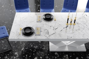 Стіл Viva 2 Hubertus Design Venatino білий глянцевий 160-208-256 см