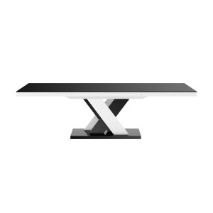 Стіл Xenon Lux Hubertus чорний з білим матовий 160-208-256 см Стіл Xenon Lux Hubertus чорний з білим матовий 160-208-256 см