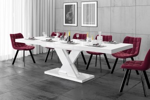 Стіл Xenon Lux Hubertus Design білий глянцевий 160-208-256 см