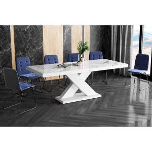 Стіл Xenon Hubertus Venatino білий глянцевий 160-210 см