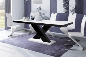 Стіл Xenon Hubertus Design білий з чорним матовий 160-210 см