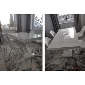 Стіл Xenon Lux Hubertus білий глянцевий 160-208-256 см