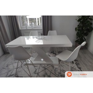 Стіл Xenon Lux Hubertus білий глянцевий 160-208-256 см