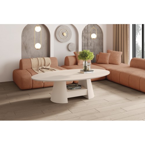 Столик Calabro Hubertus Design з ящиком та полицею капучіно Amore Colore 160 см